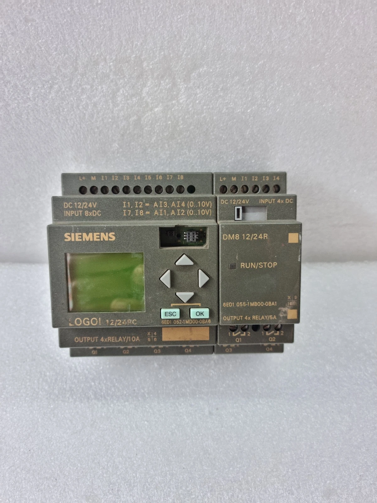 Used Working Siemens 6ED1052-1MD00-0BA6 Logo With 6ED1055-1MB00-0BA1 Module